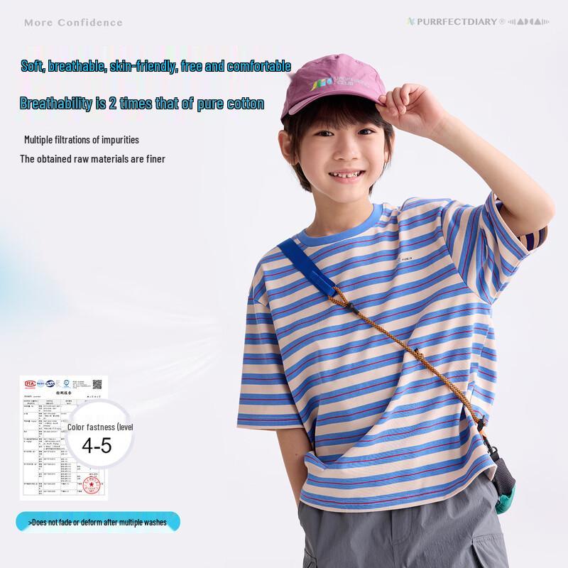 Gulu Diary Kids' Striped Short-Sleeve T-Shirt