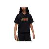 Jordan Logo Print Round Neck Short Sleeve T-Shirt Men Tops Black DQ7367-010
