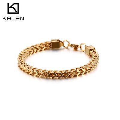 Trendiges Edelstahl Front- und Rückseiten-Ketten Herrenarmband Kreativ Retro Hipster Titanstahl Zubehör
