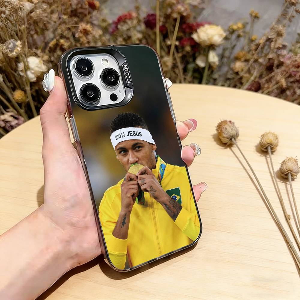 

Football Star 10 N-Neymar Phone Case For iPhone 17,16,15,14,13,12,11 Plus,Pro Max,XS,Colorful Silver Black Cover iPhone16ProMax
