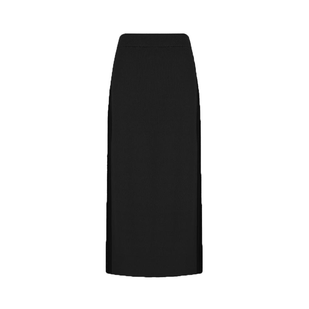 VISITINNEWYORK H-Line Side Contrast Knit Skirt (Vybsr02)