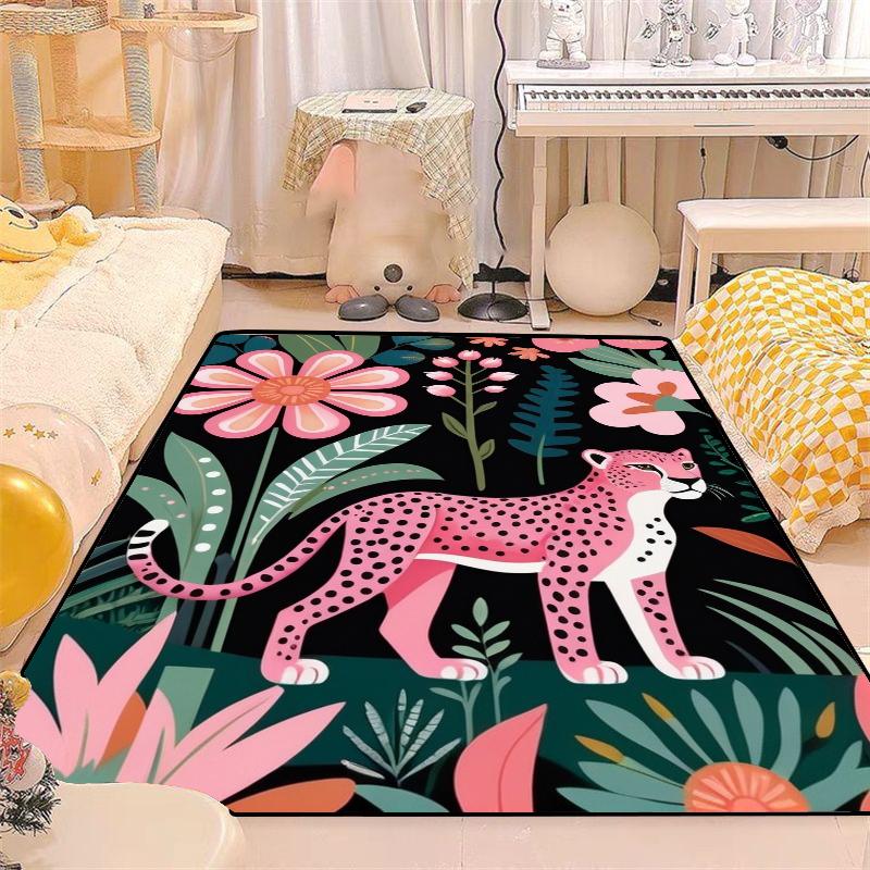Popular tiger cartoon pattern carpet Ins Cartoon Tiger Pattern Rugs for Bedroom Living Room Decoration Home Art Style Mat