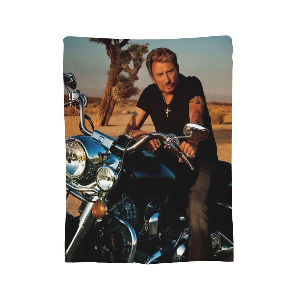 Johnny Hallyday 3d Blanket Flannel Printed Multifunction Super Warm Throw Blanket for Bed Office Rug Piece
