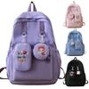 Girl Oxford Print Backpack Breathable Laptop Compartment School Students Use