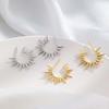 Punk Exaggerated Gold Colour Sun Shape Stud Earrings for Women Hip Hop Rock Metal Irregular Sun Earrings Party Jewelry