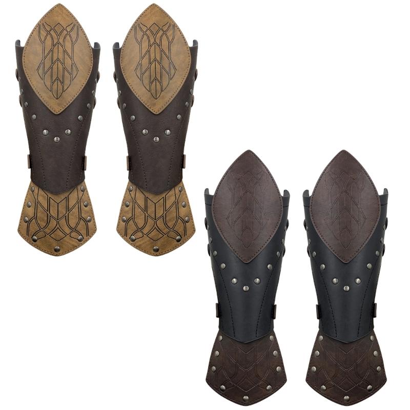 Historical Arm Guards Roleplay Arm Gauntlets Vintage Armband Medieval Arm Guard Festival Costume PU Leather Arm Bracers