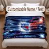 New York Rangers Printed Flannel Blanket Custom Name Text Soft Warm Throw For Bedroom Holiday Gift