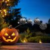 Unique Garden Art for Halloween Ghost Stake Rustic Yard Decor with Dandelion Accent Landscape Metal Sculpture Lawn Patio Flower Bed And Backyard