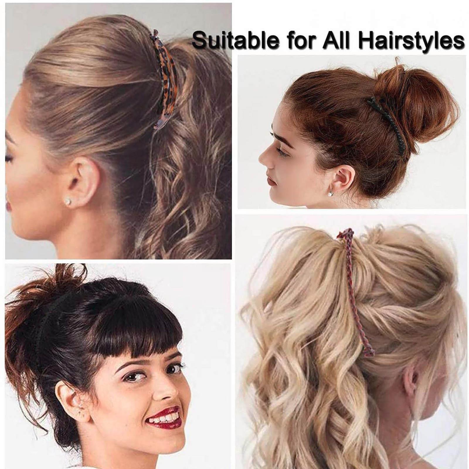 4er-Set Bananen-Haarspangen Für Damen – Extra Breite Kämme Für Dickes & Lockiges Haar | Fischschwanz-Design & Doppelkamm | Vintage-Stil