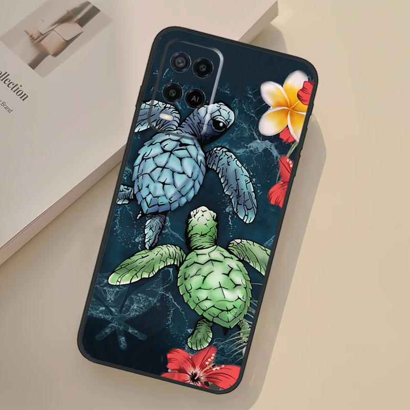 Sea Turtle Turquoise Oceanlife Case For Oppo A76 A96 A16 A17 A18 A60 A80 A40 A38 A58 A78 A98 A94 A74 A54 A15 A57 A77 A5 Pro