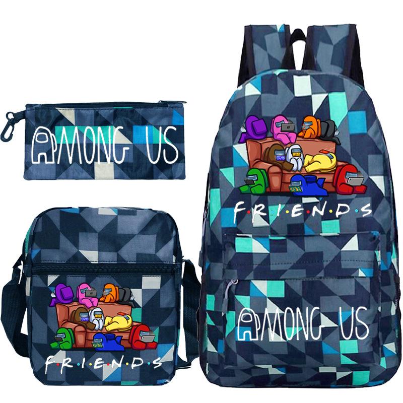 Game Merchandise Printed Schoolbag Three-Piece Backpack Set