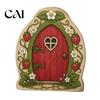 Durable Fairy Door for Garden Mini Wooden Door, 2D Flat Miniature Unique House Gate DIY Craft, Dollhouse Accessory, Wall Terrarium Decor Festive
