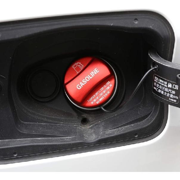 Aluminum Alloy Gasoline Gas Fuel Tank Cap Cover Trim for BMW X1 X2 X3 X4 X5 X6 F10 F15 F16 F25 F26 F30 F34 F35 F48 F47 G30 G38, Blue, Red (Red)