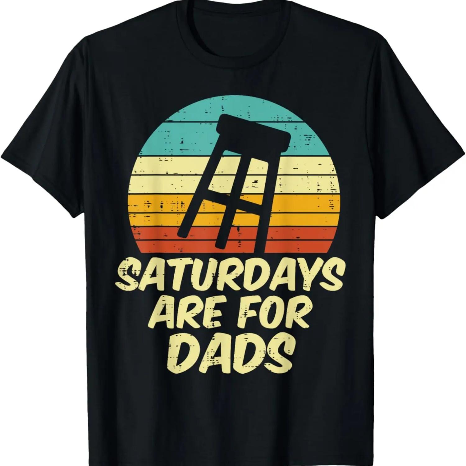 

Barstool Saturdays Are For Dads Retro Fathers Day Daddy Papa T-Shirt XXXXXL чорний