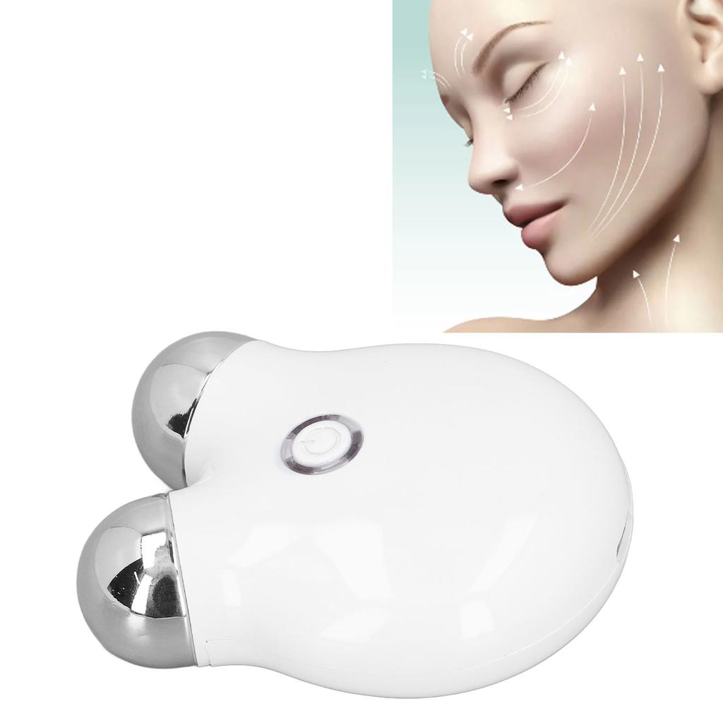 Micro Current Face Massager Dual Roller Lifting Skin Care Sculpt Microcurrent Facial Device