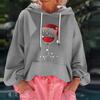 Women's Christmas Print Loose Casual Long Sleeve Hooded Sweatshirt