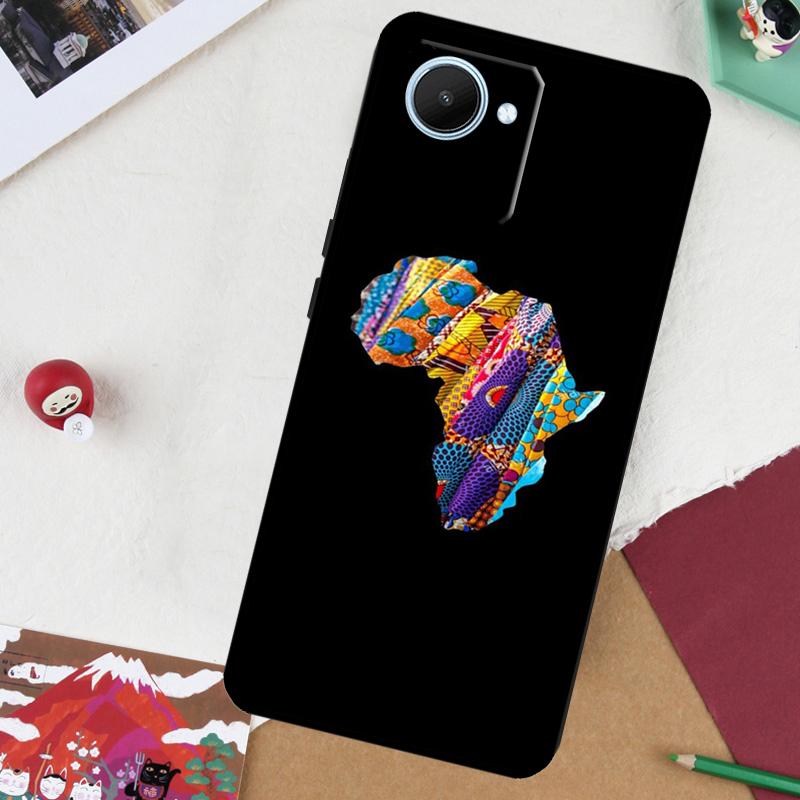 Map of Africa African Fabrics For Realme GT7 Pro GT 6T 5 6 C67 C75 C61 C55 C53 C51 C21Y C25S 10 11 12 13 14 Pro Plus Case