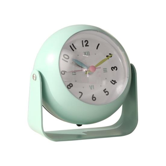 

Rotatable Analog Night Silent Battery Operated Light Non-Ticking Alarm Clock with Bedroom Digital Desk Clock Children зелений