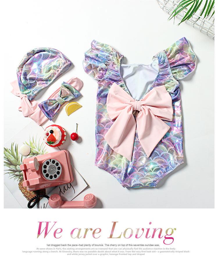 Adorabile Costume da Bagno Intero Sirena per Bambine e Neonati - Design con Stampa a Caldo