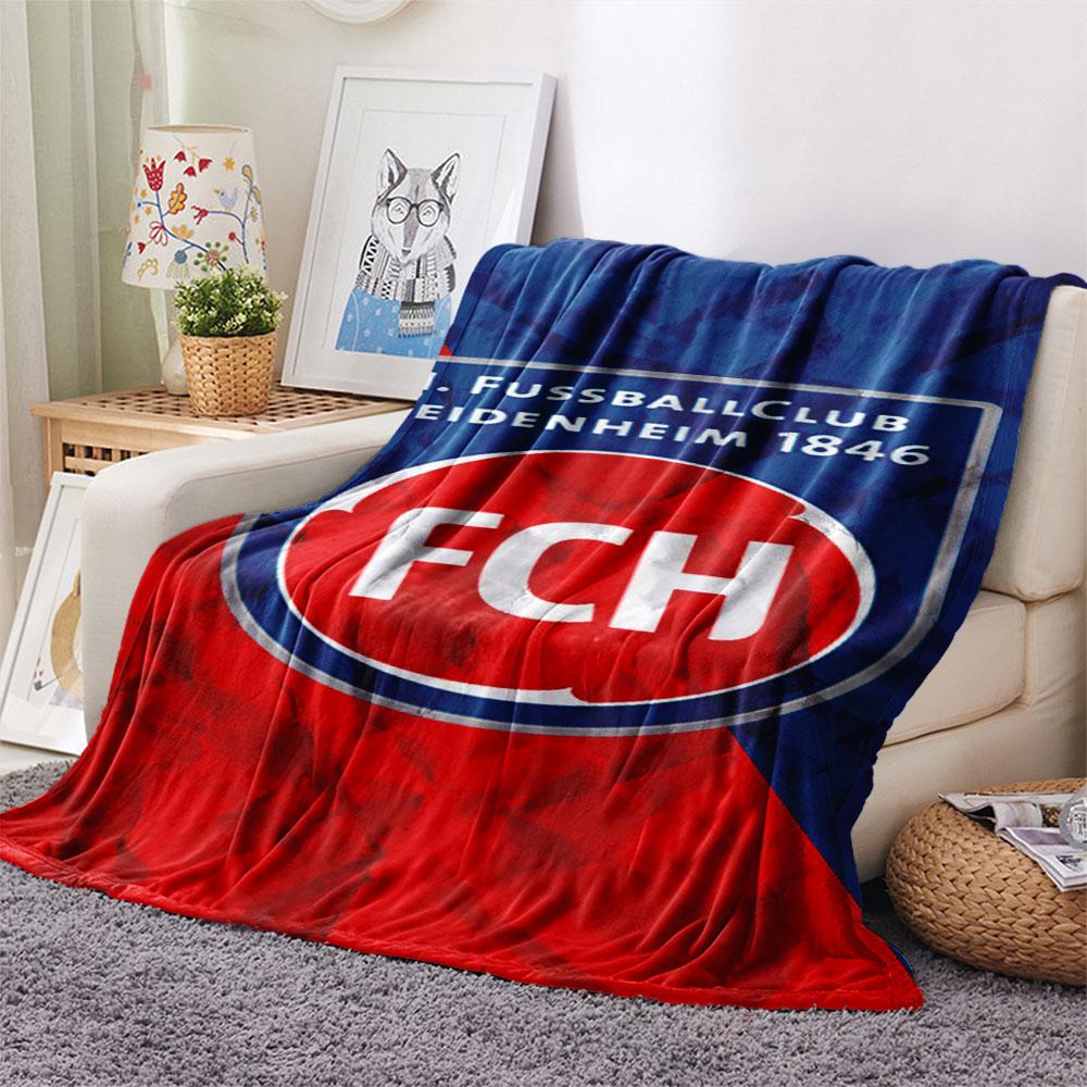 1PC 1. FC Heidenheim Patterned Flannel Blanket Suitable For All Seasons for Home Decor Warmth and Comfort Gifts Holiday Present