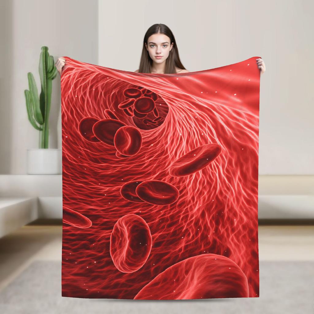 Floating Red Blood Cells Blood Cell Blanket Quality Soft Warm  Bedding Throws Winter Picnic Living Room Fluffy Bedspread