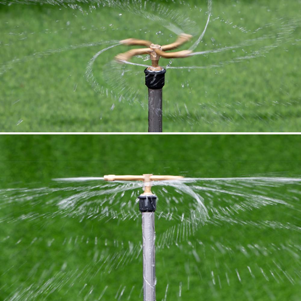 2/3/4 Arm Rotating Brass Nozzle 360° Automatic 3-prong Lawn Flower Bed Sprinkler Garden Agriculture Horticulture Water Sprinkler