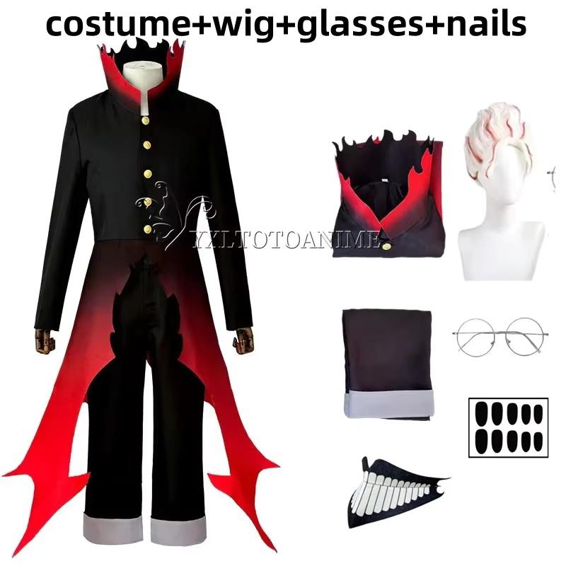 Dandadan Okarun Ken Takakura Cosplay Kostým Paruka Turbo Babička Síly Černý Límec Uniforma Kudrnaté Krátké Vlasy Halloween Párty Oblek