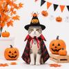 Huaqianguhh 1 Set Pet Halloween Costume, Spider Pumpkin Wizard Hat And Double-Sided Bat Print Cape, Holiday Party Outfit for Cats Dogs
