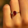Oval Ruby Red Gemstone Gold Plated Ring for Women – Elegant Luxury Jewelry