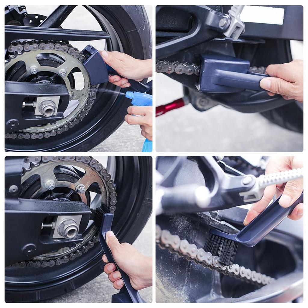 Motorrad Fahrrad Kettenreiniger Doppelkopf Fahrrad Reinigungsbürste Wiederverwendbar Fahrradkette Zahnräder Bürste Reiniger Werkzeug Langlebiges Fahrrad