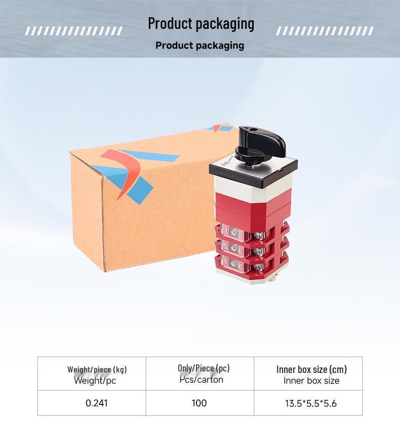 Zhuochao LW12-16/3Z Universal Three-Speed Self-Resetting Changeover Switch