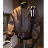 Rogue Black Loose-Fit PU Leather Baseball Jacket - Stain-Resistant, Autumn Motorcycle Style for Couples