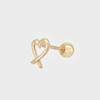 Youngglow 14k gezeichnetes Herz Piercing (2 Typ)