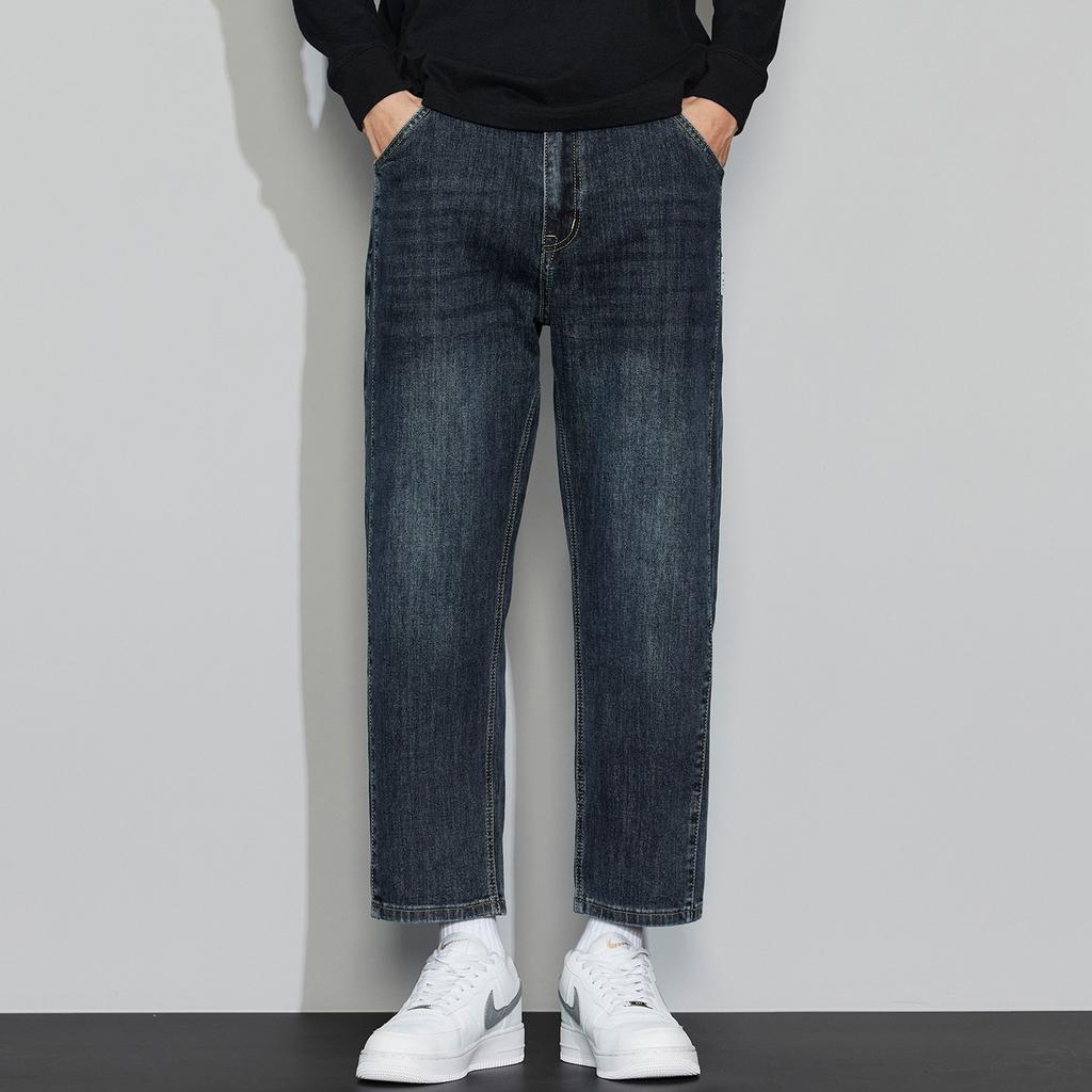 Autumn new loose straight comfortable soft jeans trend versatile fashionable denim trousers