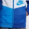 Nike Logo Print Patchwork Hooded Jacket Kids Jackets Blue 939558-100