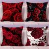 Hot Rose Cushion Cover Short Plush DoubleSided Printing Home Machine Washable In Warm Winter Pillow Cover