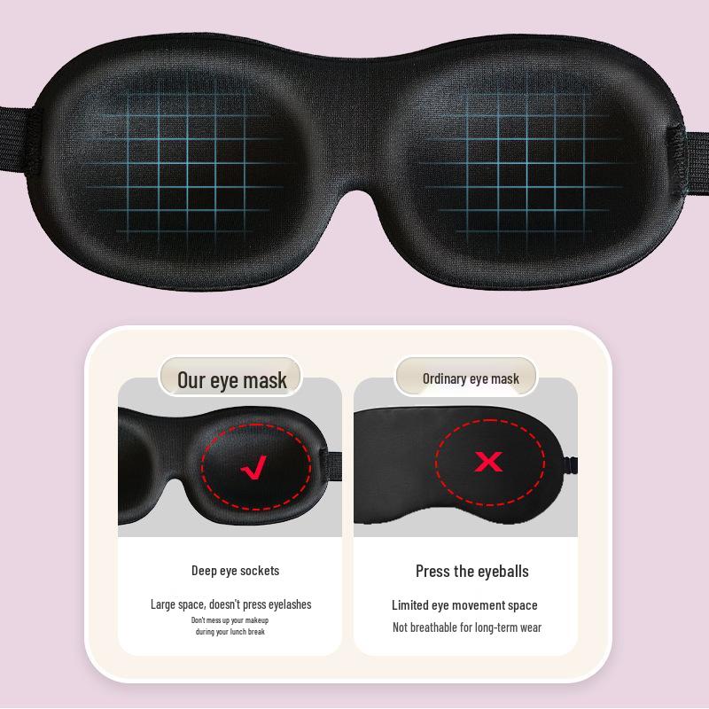 3D Stereoscopic Light Blocking Eye Mask - Customizable Sleep Mask for Complete Darkness