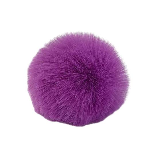 Faux Fur Pom Pom Fluffy Ball with Elastic Loop Cute Plush Ball Bag Charm for Craft Projects Hat Accessories