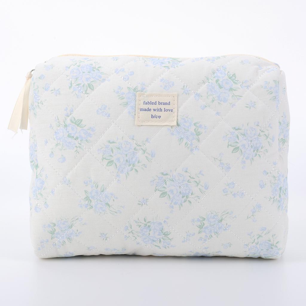 Damen Reise Make-up Kosmetikkoffer Große Kapazität Gesteppte Karierte Make-up Tasche Damen Make-up Tasche Geldbörse für Kosmetik Make-up Pinsel