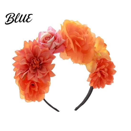 Comfortable Anti-slip Headband 3D Flowers Hair Hoop Halloween Party Headband Simulated Flower Rose for Vacation Dance Accessories Gift Photogenic