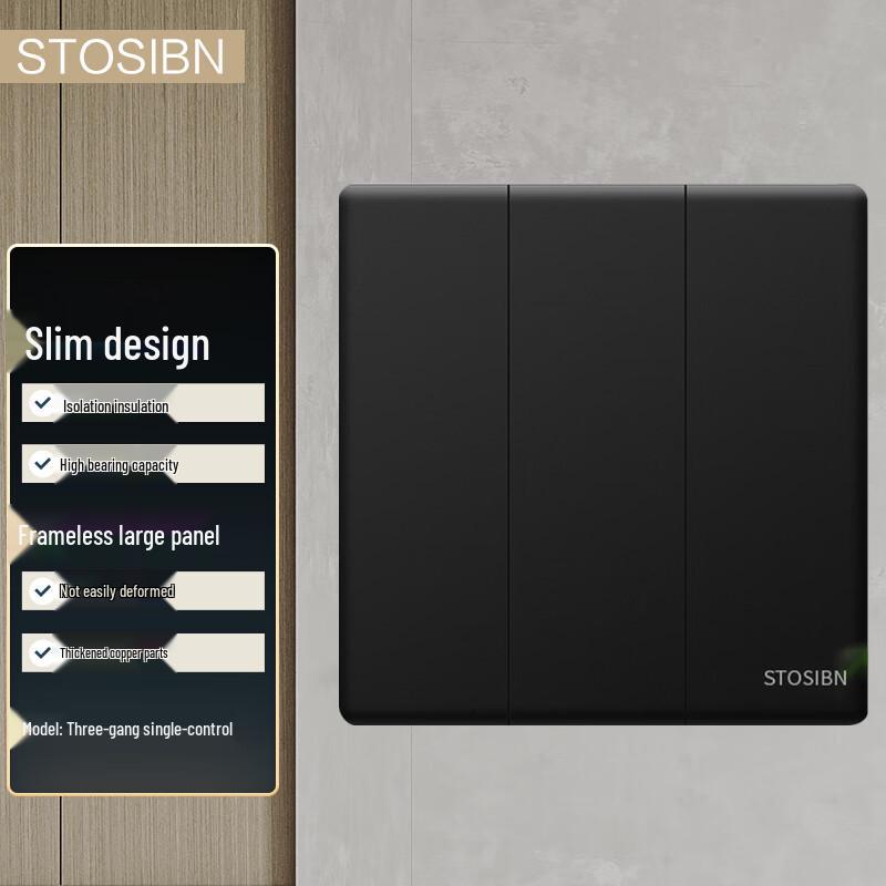 STOSIBN 86-Type Three-Gang Dual Control Wall Switch