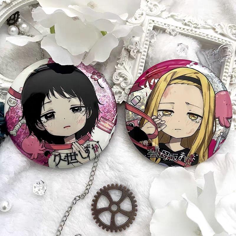 Anime Takopi’s Original Sin Kirarazaka Marina Kuze Shizuka Cosplay Brooch Kawaii Tinplate Badge Lapel Pins Accessories Ornament