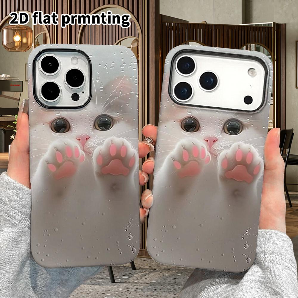 Phone Case: 2D Flat Design Suitable for iPhone 18 17 16 15 14 13 Pro Film Protective Case, Couple Style, Through Rainy Glass, Christmas and Halloween 