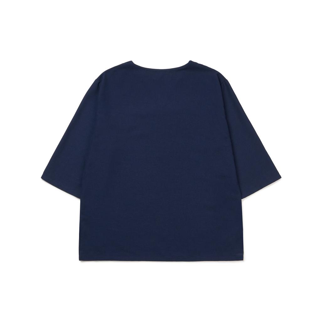 BUFOTOX Spiral V-Neck Shirt Navy