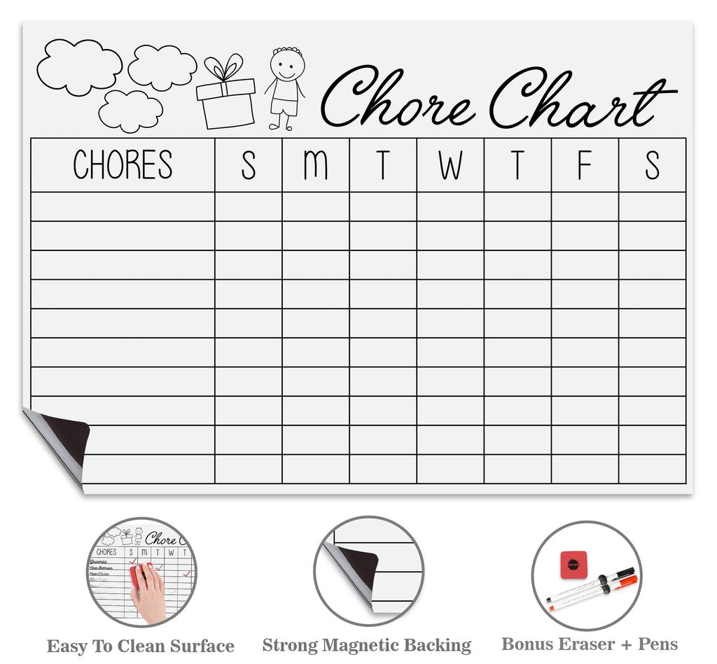 Inkdotpot Magnetic  Whiteboard Chore Chart Chore  Chart For  Refrigerator  - Dry Erase Behavior Chart For Kids
