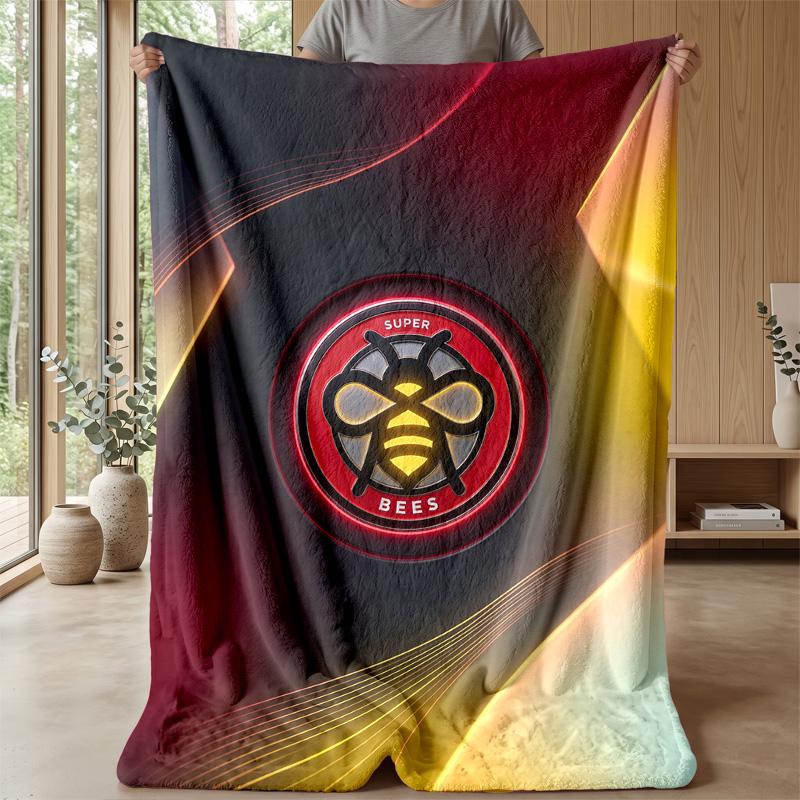 Brentford Football Print Flannel Blanket, Soft Warm Lightweight Throw Blanket for Sofa Bed Camping