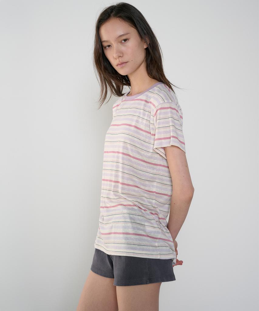 Jeonggamseutyudio Rayon Blend Stripe Tee_3 Color