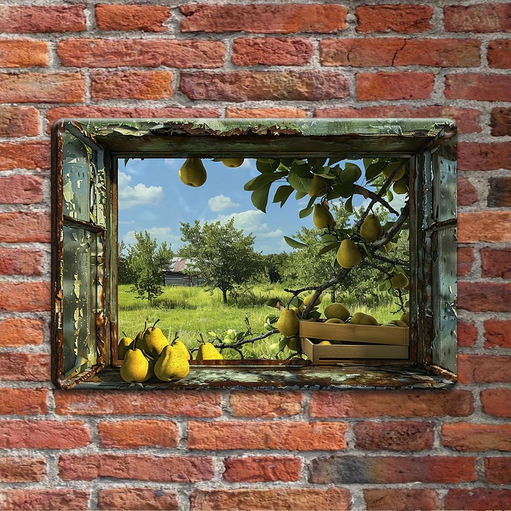 Vintage 3D Vegetables and Fruits Metal Tin Sign Plaque Decorative Plates for Farm Club Man Cave Bar Home Hotel Cafe Wall Decor