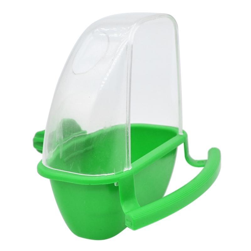 Plastic Bird Feeder with Perch No Mess Container Dispenser for Cockatiels