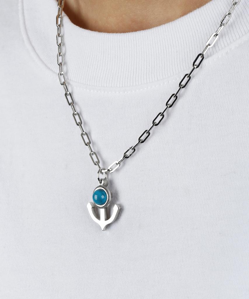 Shoveoff Svn-2003 Simple Turquoise Men'S Necklace For Daily Points